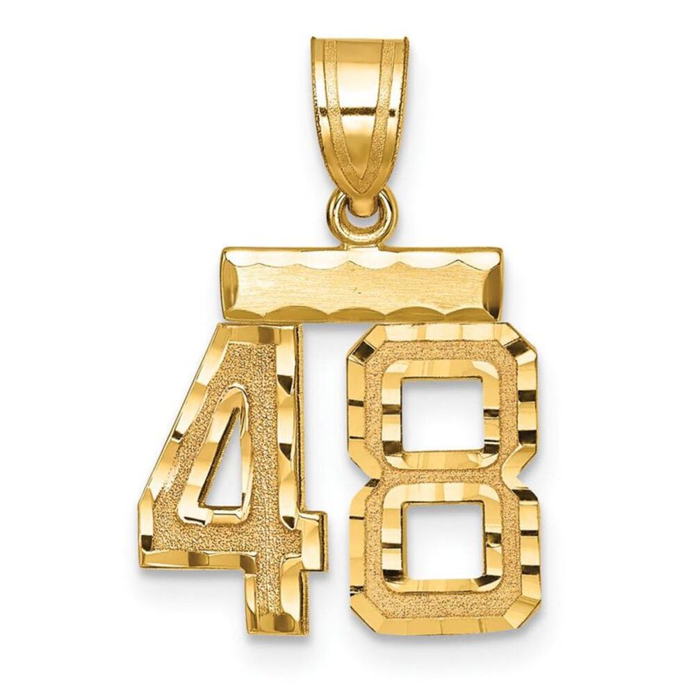 14k Yellow Gold, Varsity Collection, Small D/C Pendant Number 48
